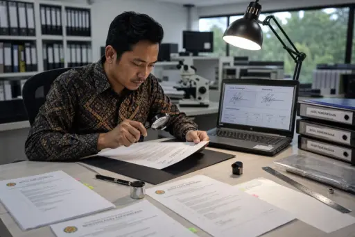 Gambar ilustrasi mengenai autentikasi tanda tangan dalam konteks pengembangan profesional grafolog bersama AGGI.