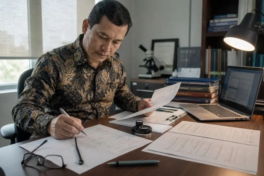 Gambar ilustrasi mengenai bukti pembanding dalam konteks pengembangan profesional grafolog bersama AGGI.