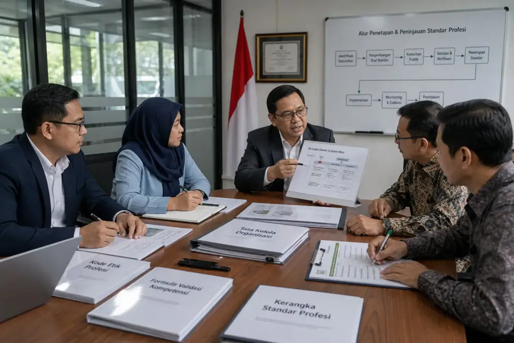 Gambar ilustrasi mengenai standar asosiasi dalam konteks pengembangan profesional grafolog bersama AGGI.